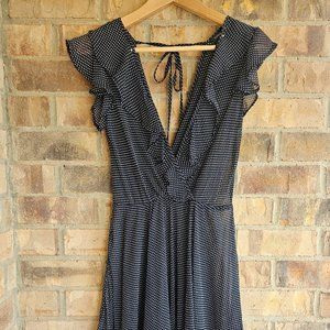 Black Sheer Polka Dot Dress